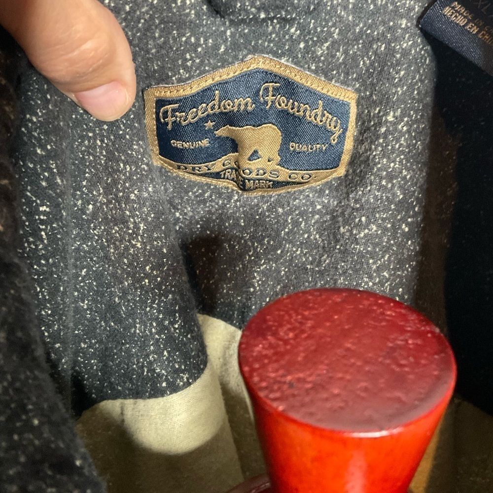 Freedom Foundry Grey Flannel Dip Bleach Dye Button Down Collared Shirt XXL - Picture 3 of 6